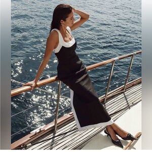 EUC DISSH Carter Black Linen Midi Dress